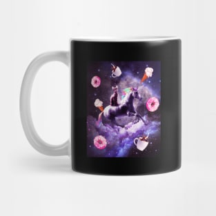 Outer Space Cat Riding Unicorn - Donut Mug